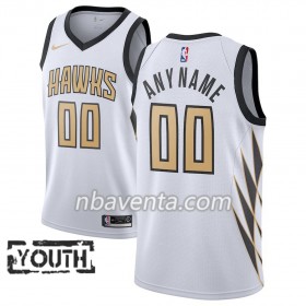 Camiseta Niños Atlanta Hawks Personalizadas 2018-19 Nike City Edition Blanco Swingman